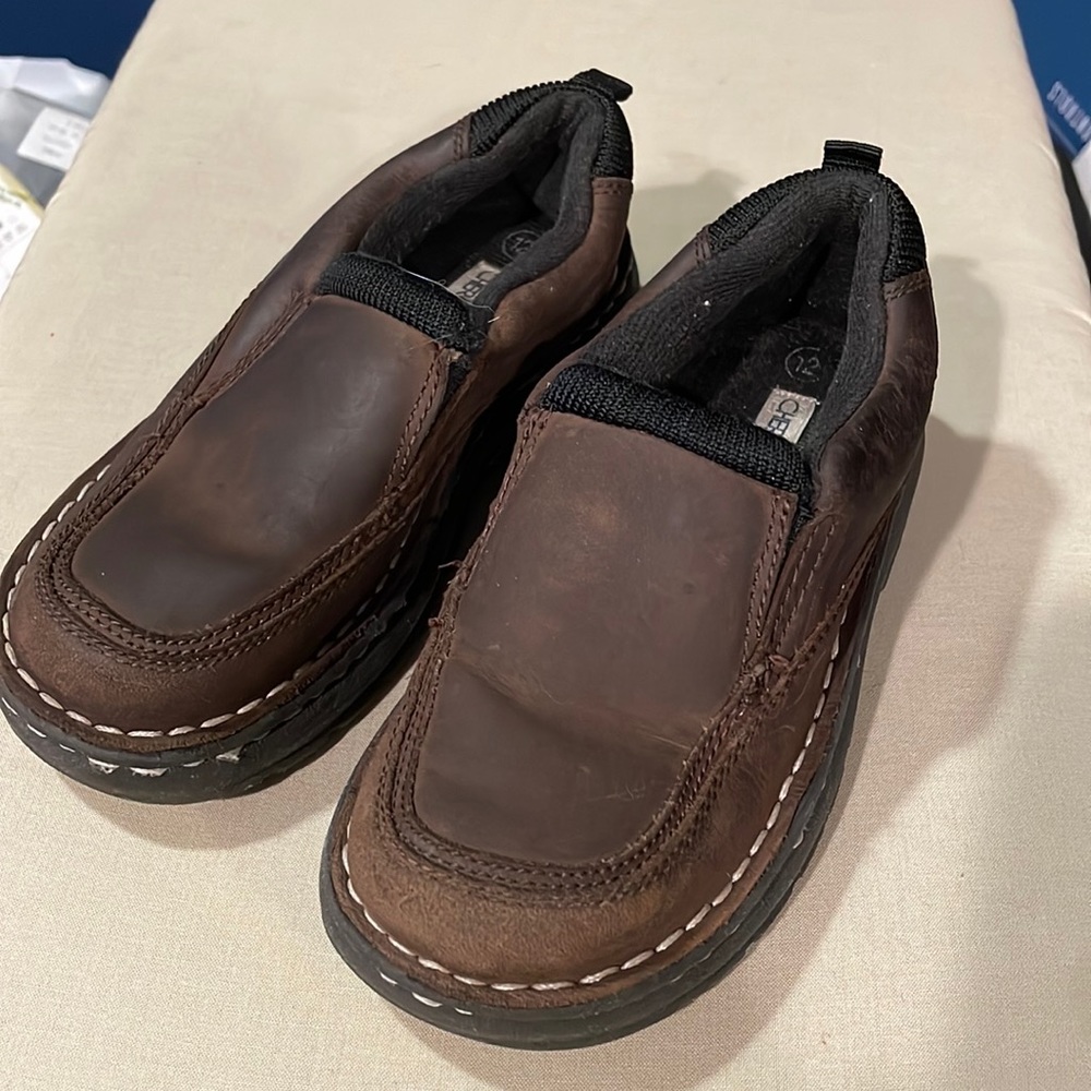 Boys Brown Leather Loafers, sz 12